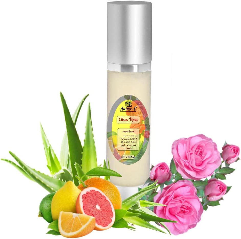 1,7 fl oz (50ml) ANTIOX-C Sérum facial antioxydant avec vitamine C (MAP), acide hyaluronique, Coenzyme Q10, DMAE, alpha-lipoïque, Palmitate de rétinyle, vitamines B3, B5, E