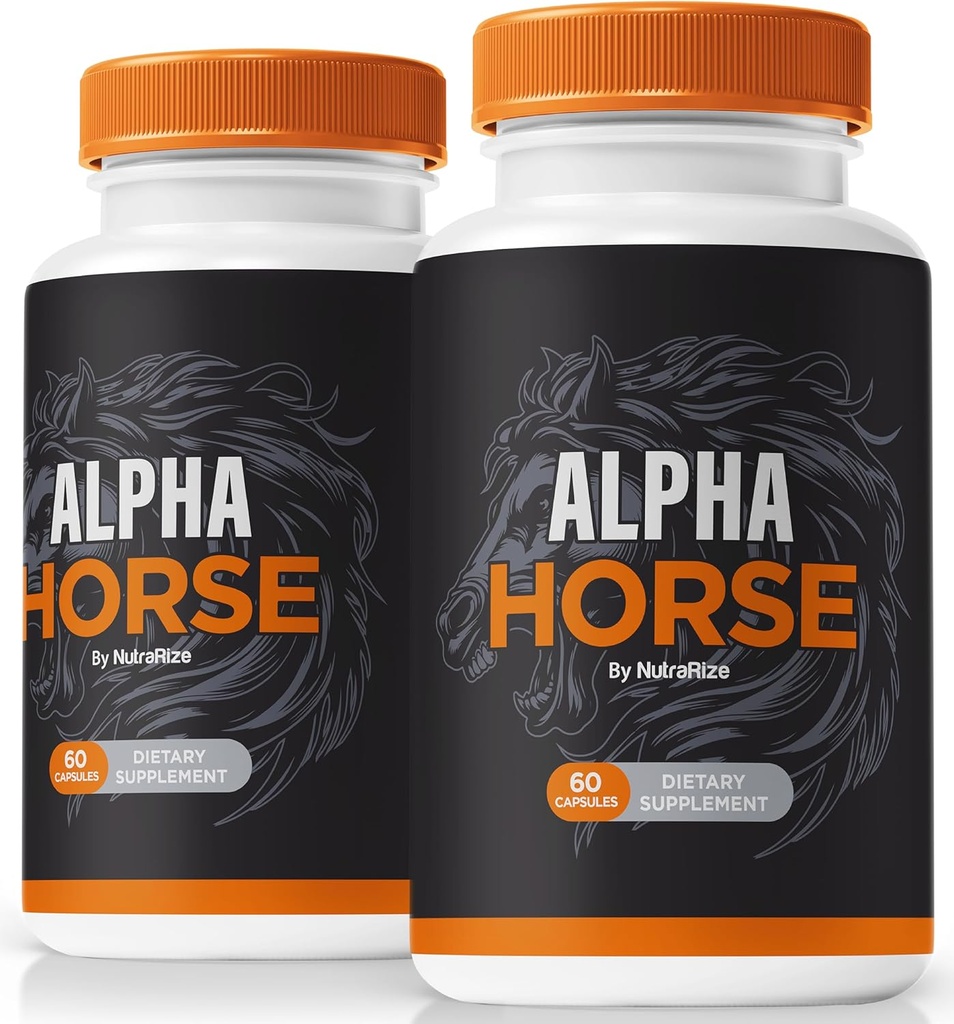 (2 Pack) Alpha Horse Capsules, Alpha Horse Official Male Formula Pills, AlphaHorse for Stamina & Performance, Alfa Horse For Men Premium Einmal täglich Pillen Pastillas, Alpha Hrse Complex (120 Kapseln)