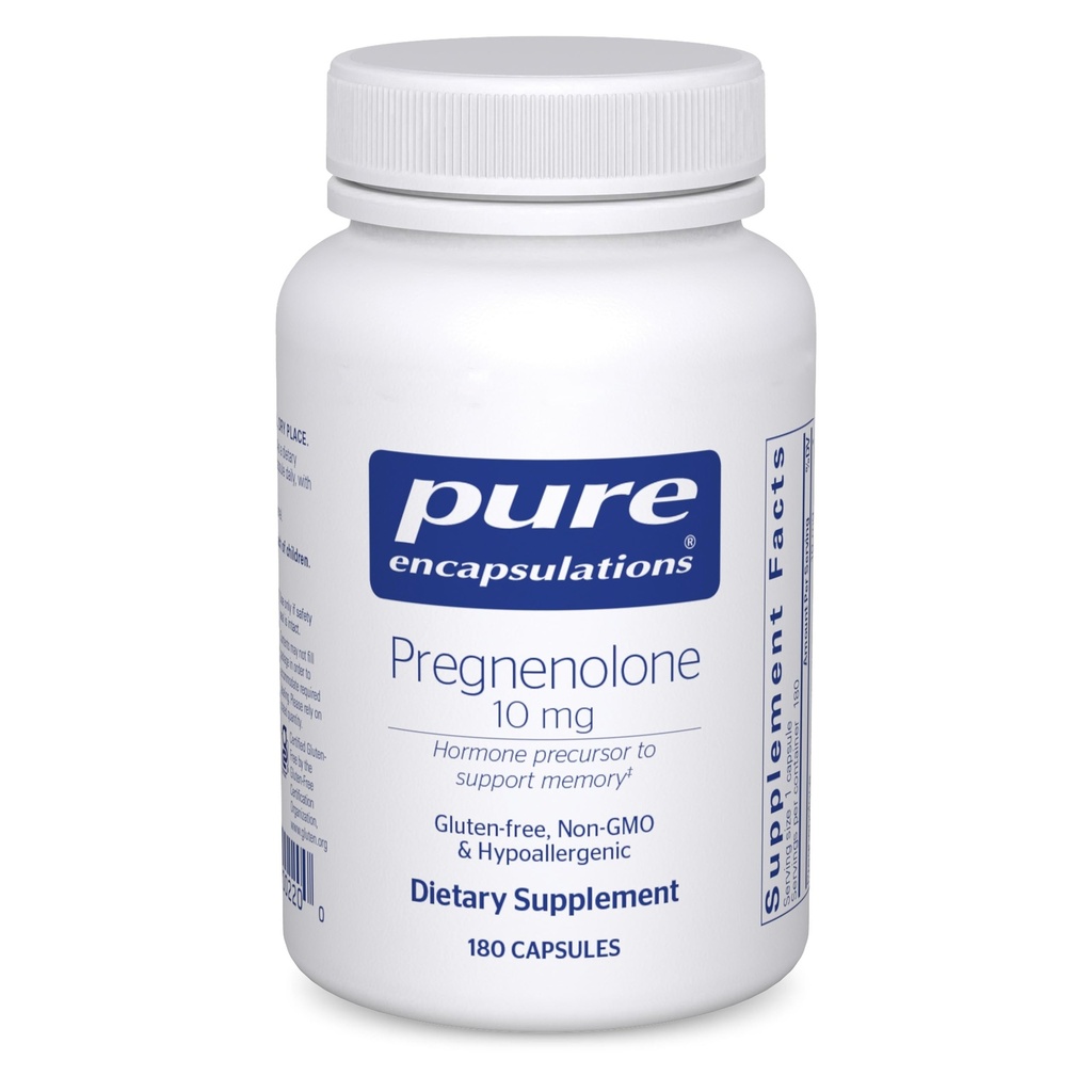Pure Encapsulations Pregnenolone 10 mg - Unterstützung Speicher & Hormon Balance * - Hormone Precursor - Glutenfrei & Non-GMO - 180 Kapseln