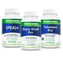 Enzyme Science Graceful Aging Bundle con Pea 60, Stem XCell Pro 60 & Telomere 30