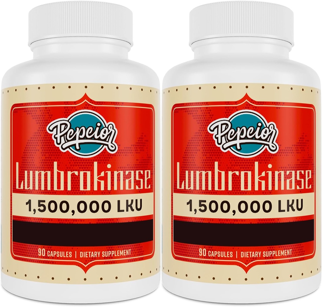 Lumbrokinase 200mg (Max Activity 1 500 000 LKU) - Supplément enzymatiques de la lumbrokinase, plus efficace que la nattokinase - 90 capsules (2 bouteilles)