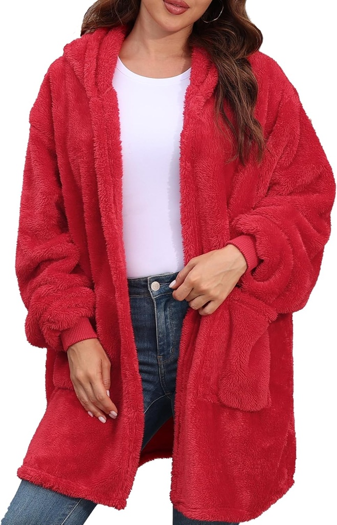 Argstar Kapuzenjacke für Damen und Herren, Oversized Sweatshirt Fuzzy Fleece Blanket Hoodie Jacket - One Size Fits All