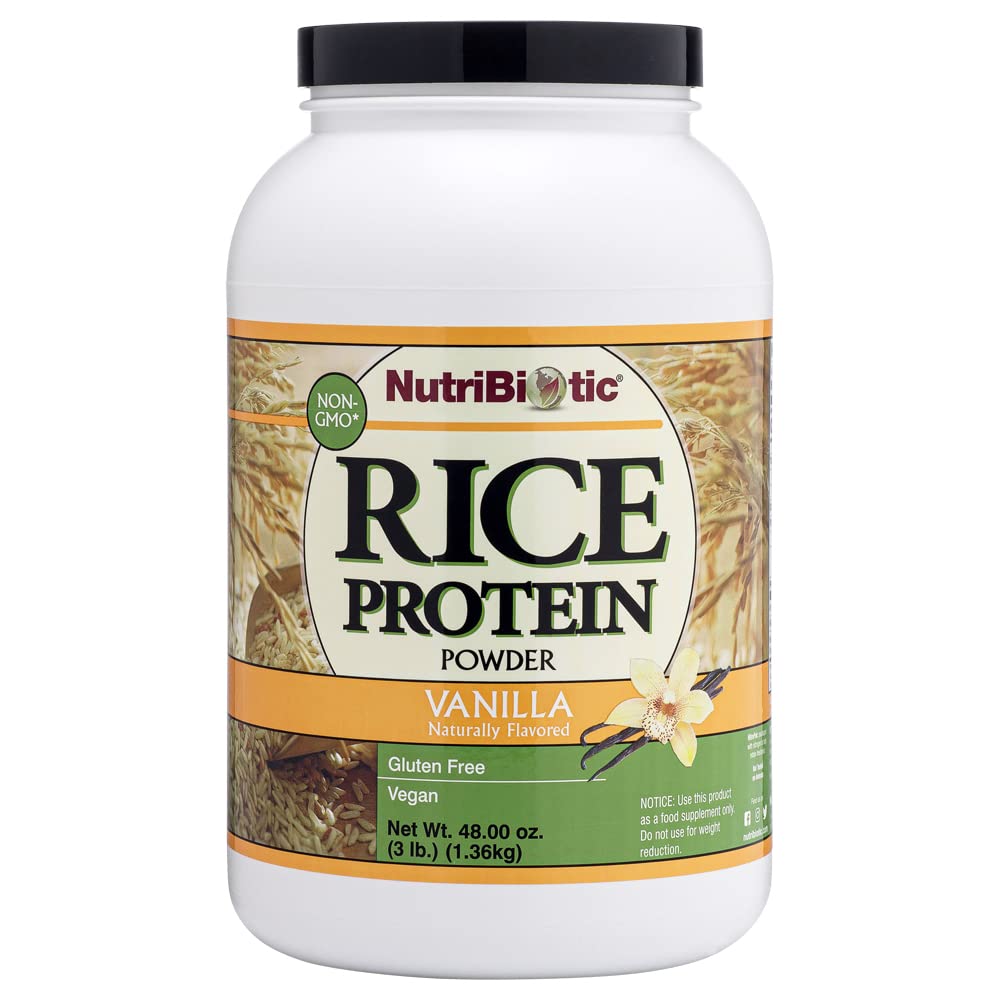 NutriBiotique – Protéine de riz de vanille, 3 Lb (1.36kg)