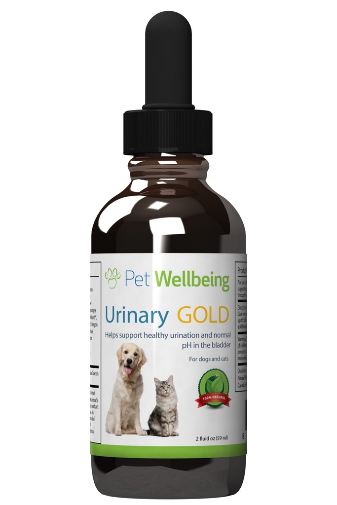 Pet Wellbeing Urinary Gold für Hunde - Vet-Formulierte Mehr-Herb Urinary Tract Support - Bladder Health & Urinary System Wellness - Natural Dog Supplement - Liquid Formula 2 oz (59ml)