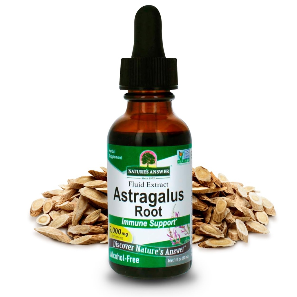 Risposta della natura Astragalus Root Alcohol Supplemento di erbe gratuito 1 oncia ( 2 pacchetto ) | Supporto immunitario | promuove la salute cardiovascolare | Natural Stress Reliever