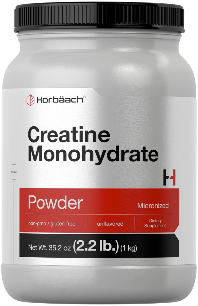 Horbäach Creatin Monohydratpulver | 2.2lbs (35.2 oz) | Mikronisiert und entflammt | Vegetarisch, Non-GMO und Glutenfreie Ergänzung