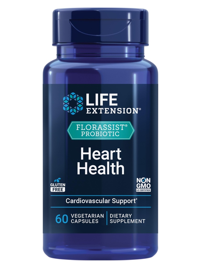 Life Extension FLORASSIST® Probiotic Heart Health, Lactobacillus reuteri 30242, Promotes Heart Health and Already Healthy Cholesterol Levels, Gluten-Free, Non-GMO, Vegetarian, 60 Capsules