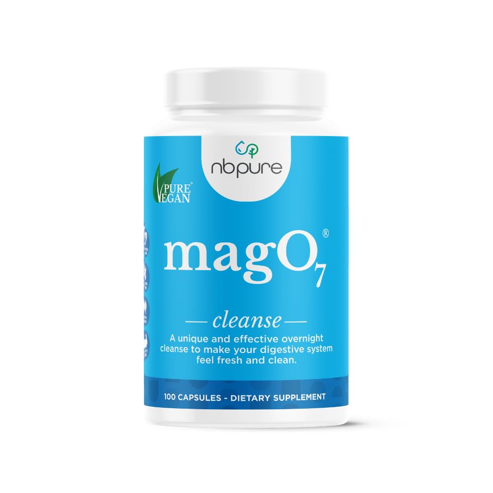 nbpure MagO7 - Nettoyage et désintoxication des colonies naturelles - Relief de constipation occasionnel, adoucissement des tabourets et support pour les hommes et les femmes - Oxyde de magnésium ozoné, 100 capsules
