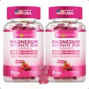 Magnesio Glycinate Gummies 600mg, Non OGM, Senza glutine, Gummie di Magnesio per adulti, Sonno, Relax & Focus, Bacca mista, 120 Conte