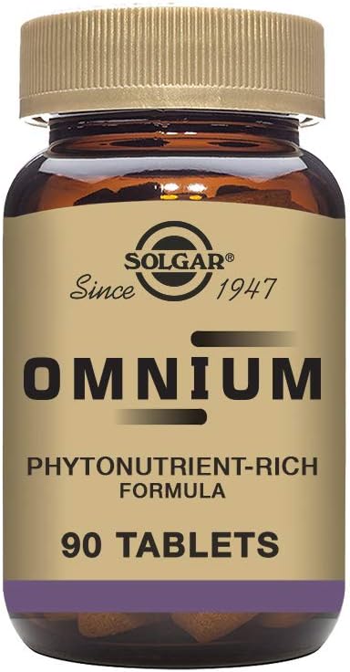Solgar Omnium - 90 comprimés - Complexe de phytonutriments + Formule multivitamines et minéraux - Non-OGM, végétalien, sans gluten - 45 portions
