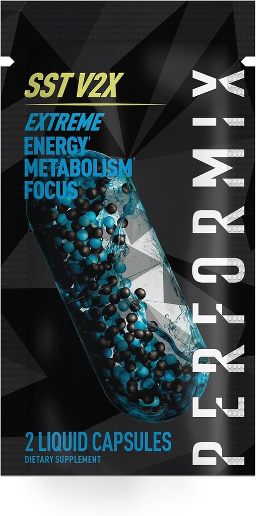 PERFORMIX - SST V2X - Pre Workout - 300 mg Koffein - Energy Supplements - Kein Crash - Fitnessziele - Nootropic - Timed-Release für All Day Focus, Mood & Energy Boost - Men & Women - 2 Kapseln