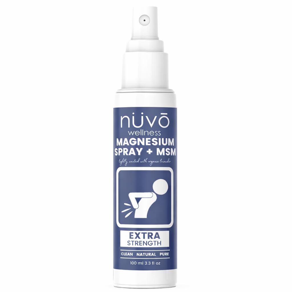 Vaporisateur d'huile de magnésium avec MSM - Vaporiser avec Magnésium - Formule transdermique à action rapide pour détendre les muscles - légèrement parfumé avec lavande - Produit du Canada 100 ml