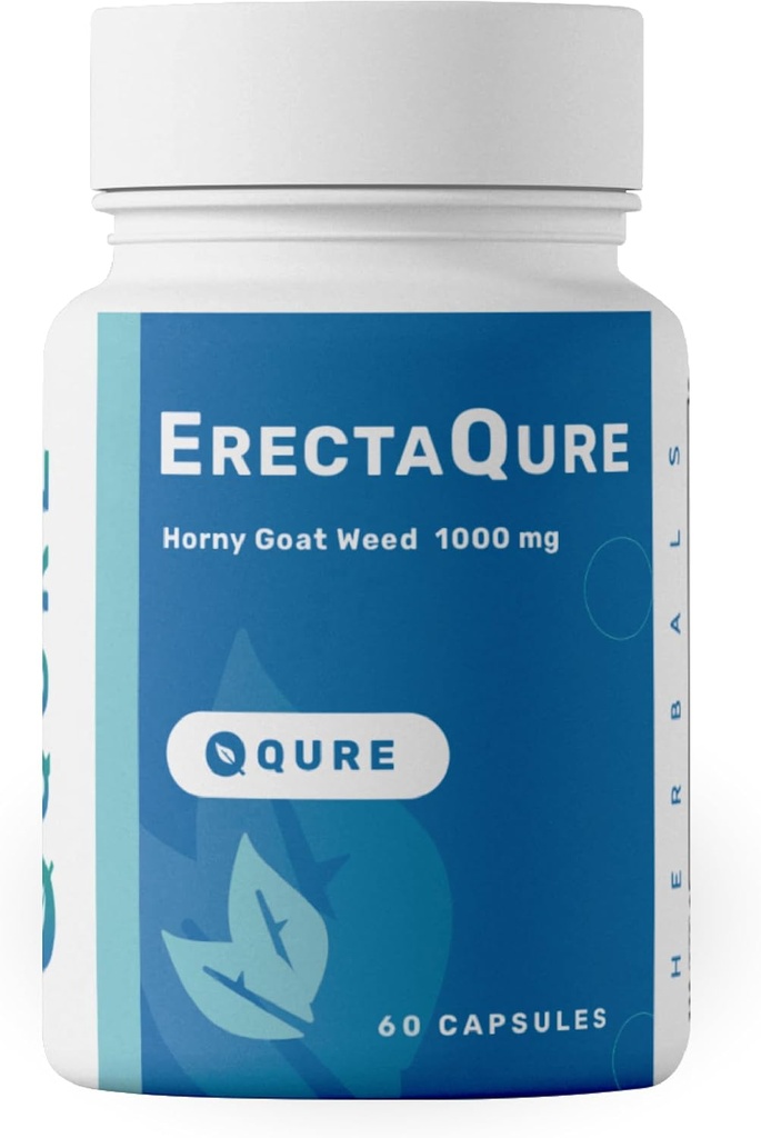 ErectaQure Horny Goat Weed für Männer - Male Enhancing Supplement für Erhöhte Male Drive - Tongkat Ali, Ginseng Root & Superoxid Anions - 60 Kapseln Gluten-Free