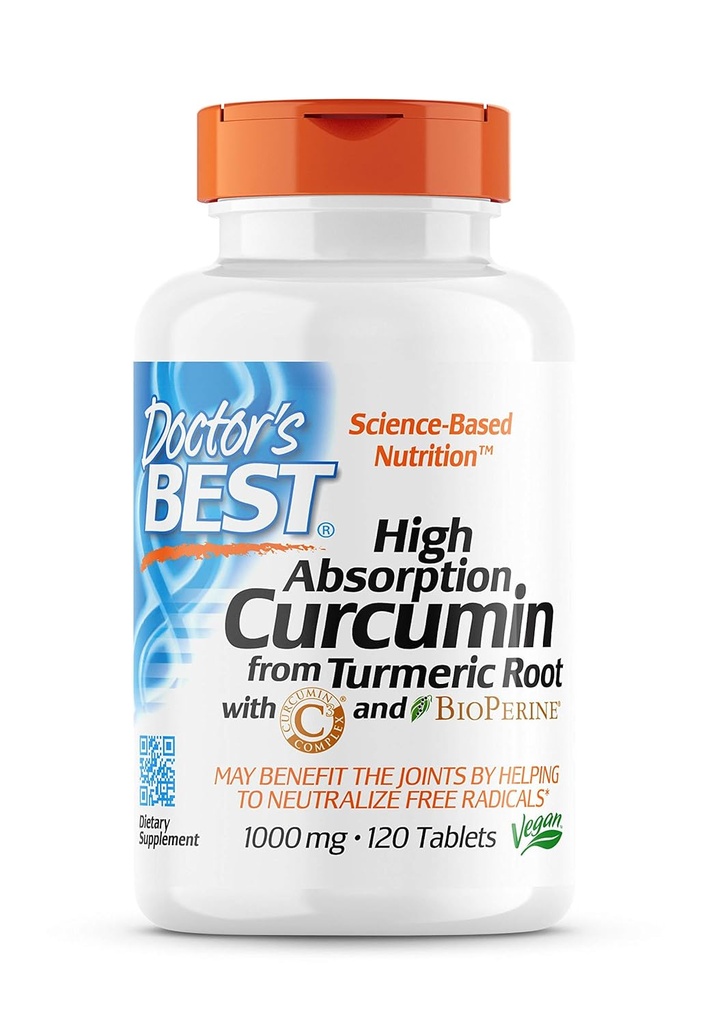 Curcumina da radice curcuma con curcumina C3 & BioPerine 1000mg 120 Conta dai medici migliori