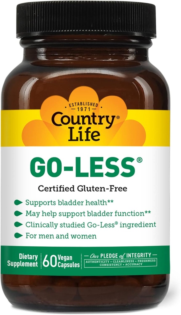Country Life Go Less - unterstützt Blasengesundheit für Männer und Frauen - 60 Vegan Kapseln