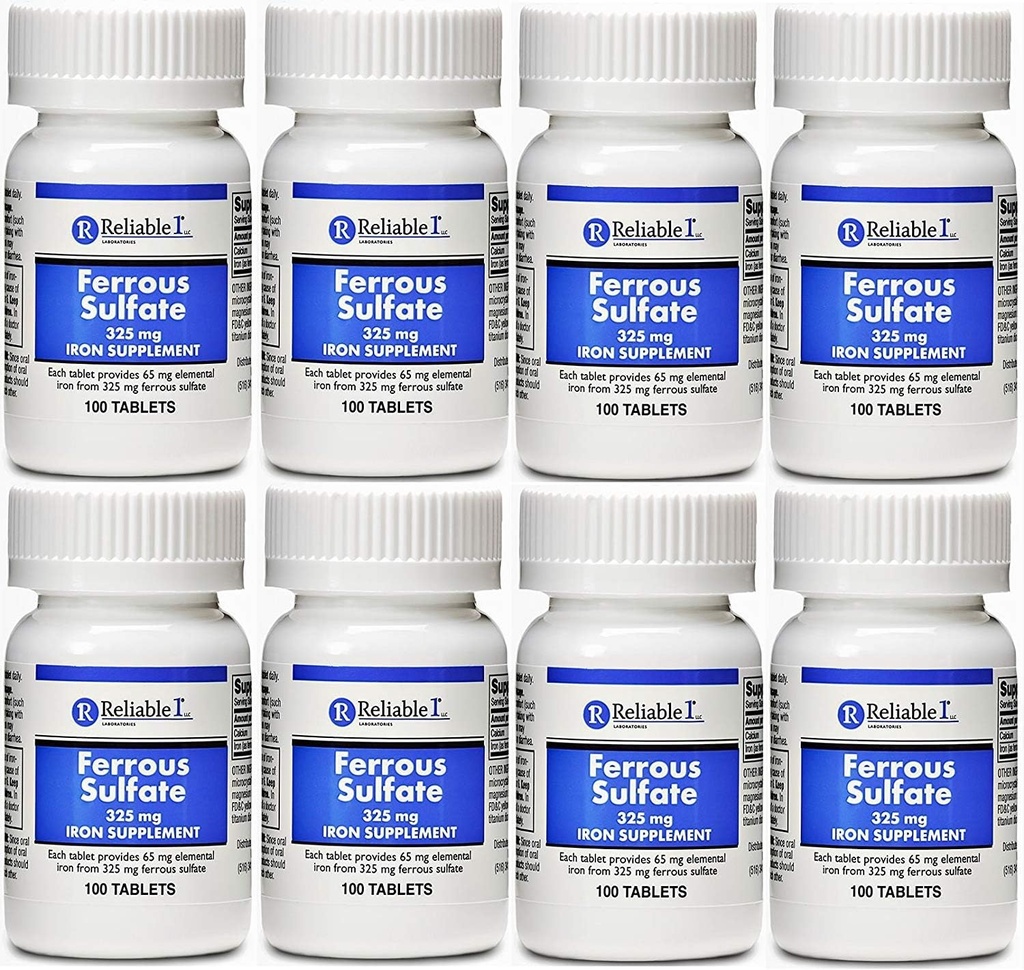 Sulfate de fer 325 mg Générique pour Feosol 100 comprimés PACK de 8