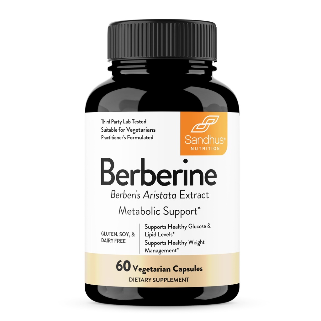 Sandhu's Berberine HCL Supplemento 500mg per capsula con 97% Pure Berberis Aristata Extract| 60 count| Supporta la gestione del peso & livelli di energia sana