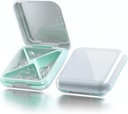 Small Pill Box Waterproof Travel Pill Case Portable Daily Pill Container Pill Holder Purse 4 Compartments Pocket Compact Medicine Organizer for Vitamin/Fish Oils/Supplements/Medication (White)