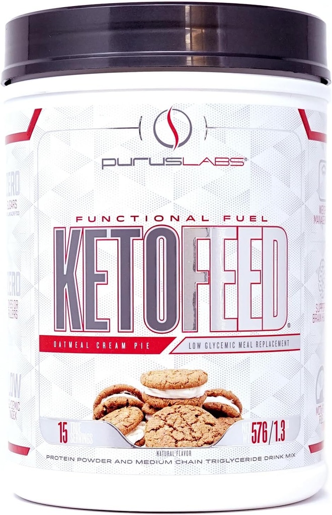 Purus Labs Poudre de protéines KETOFEED, 15 portions (pâte à crème d'avoine)