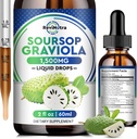 Soursop Graviola Liquid Drops - 8 in 1 estratto di Soursop Organico con Elderberry, Quercetin, Soursop Bitters Liquid Supplementi per Boost Immune, Olio di Soursop Olio di Graviola Tincture, 2 Fl Oz