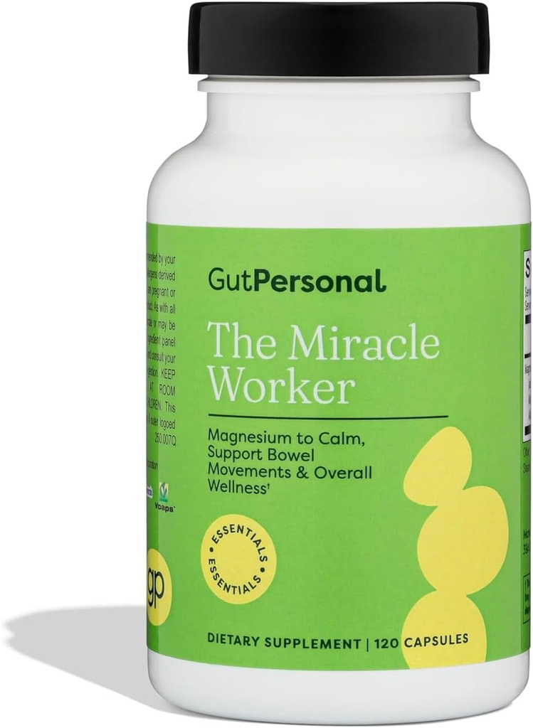 Die Miracle Worker Magnesium Capsule Ergänzung: Reduzieren Stress und verbessern Schlafqualität und Regelmäßigkeit, während Muscle Cramps, Kapseln, 60 Servierungen, 120 ct