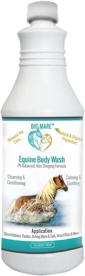 Big Mare Horse Medicated Body Wash | Clinical Provenienz Wirkung für Girth Itch, Kratzern, Hives, Rain Rot, Dry, Irritated Skin & Hair Loss | Veterinary zugelassen & Empfohlen 32 oz Bottle