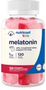 Nutricost Kids Melatonin Gummies 1mg, 120 Gummies, Fragola aromatizzata
