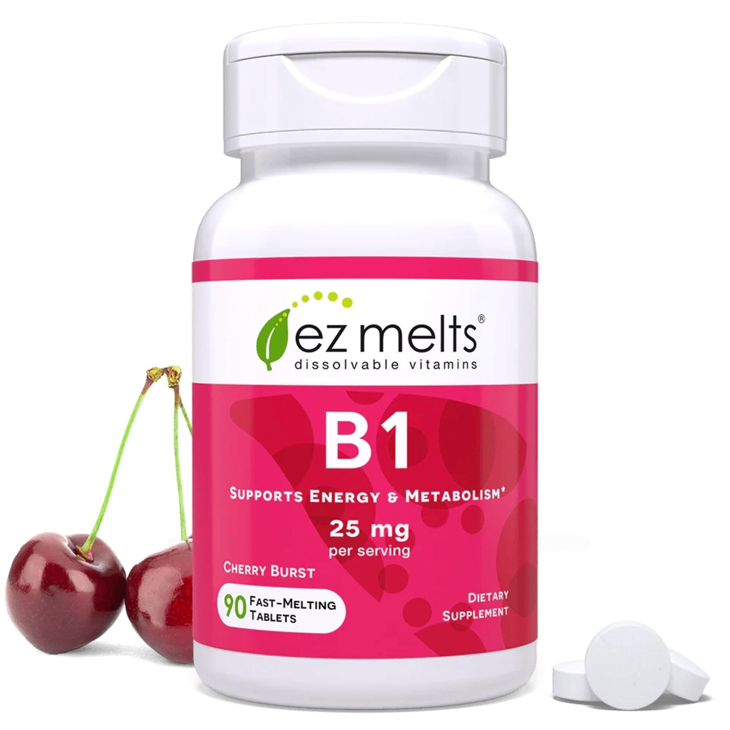 EZ Melts Auflösbares Vitamin B1 25 mg, Sugar-Free, 45-Day Supply - 1 Pack