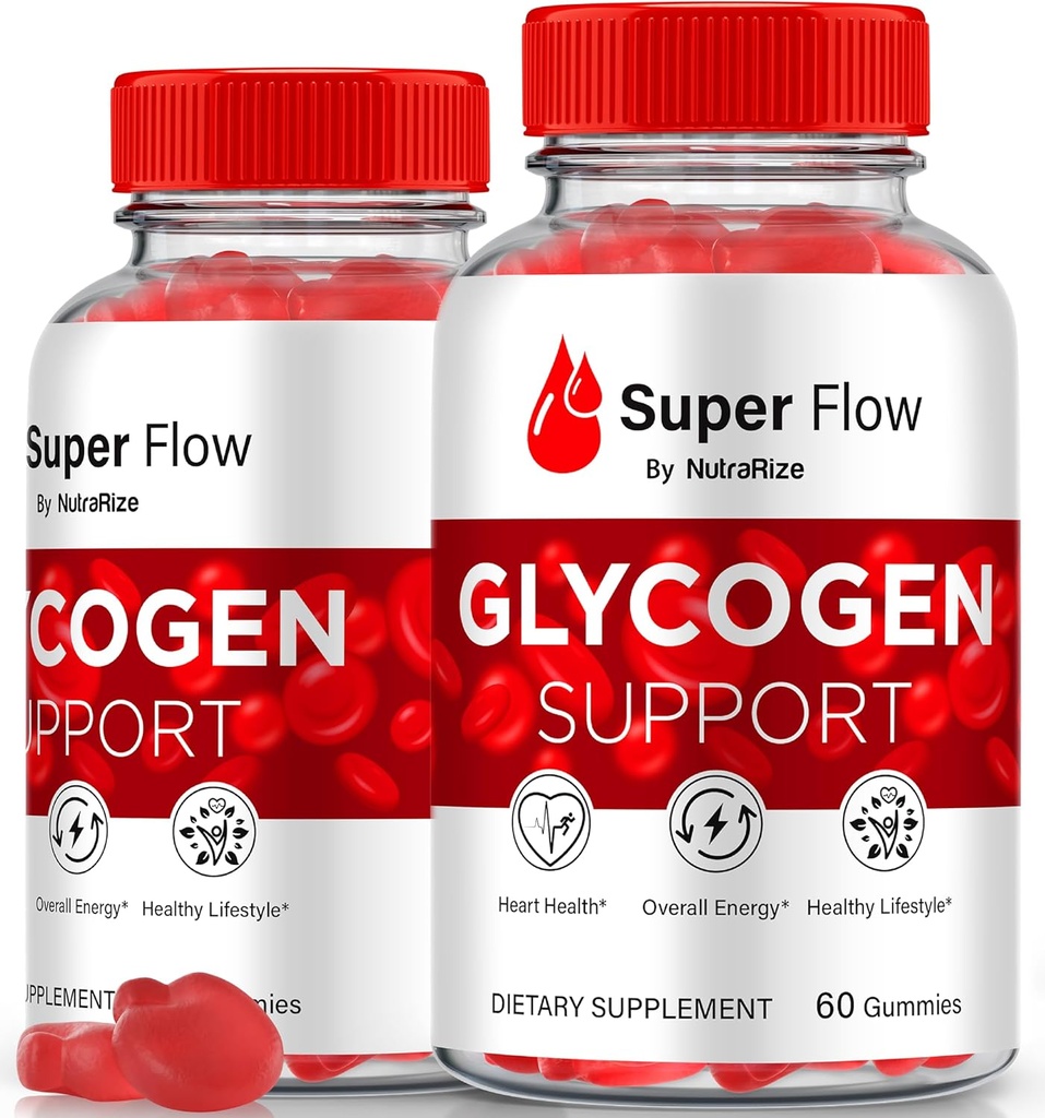 (2 Pack) Super Flow Glycogen, SuperFlow Glycogen Support Gummies, Super Flow Glyco Optimizer, Official SuperFlow Glyco Optimiser Gummy, Super Flow Detox Cleanse, Super Flow Glycol (120 Gummies)
