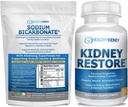 Kidney Restore Organic Sodium Bicarbonat Alkaline Supplement 1LB Cleanse 60 Caps Bundle – Unterstützt Nierengesundheit, Neutralisiert Stomach Säure, Alkaline Superfoods, Immununterstützung, Antacid & Vitamins f