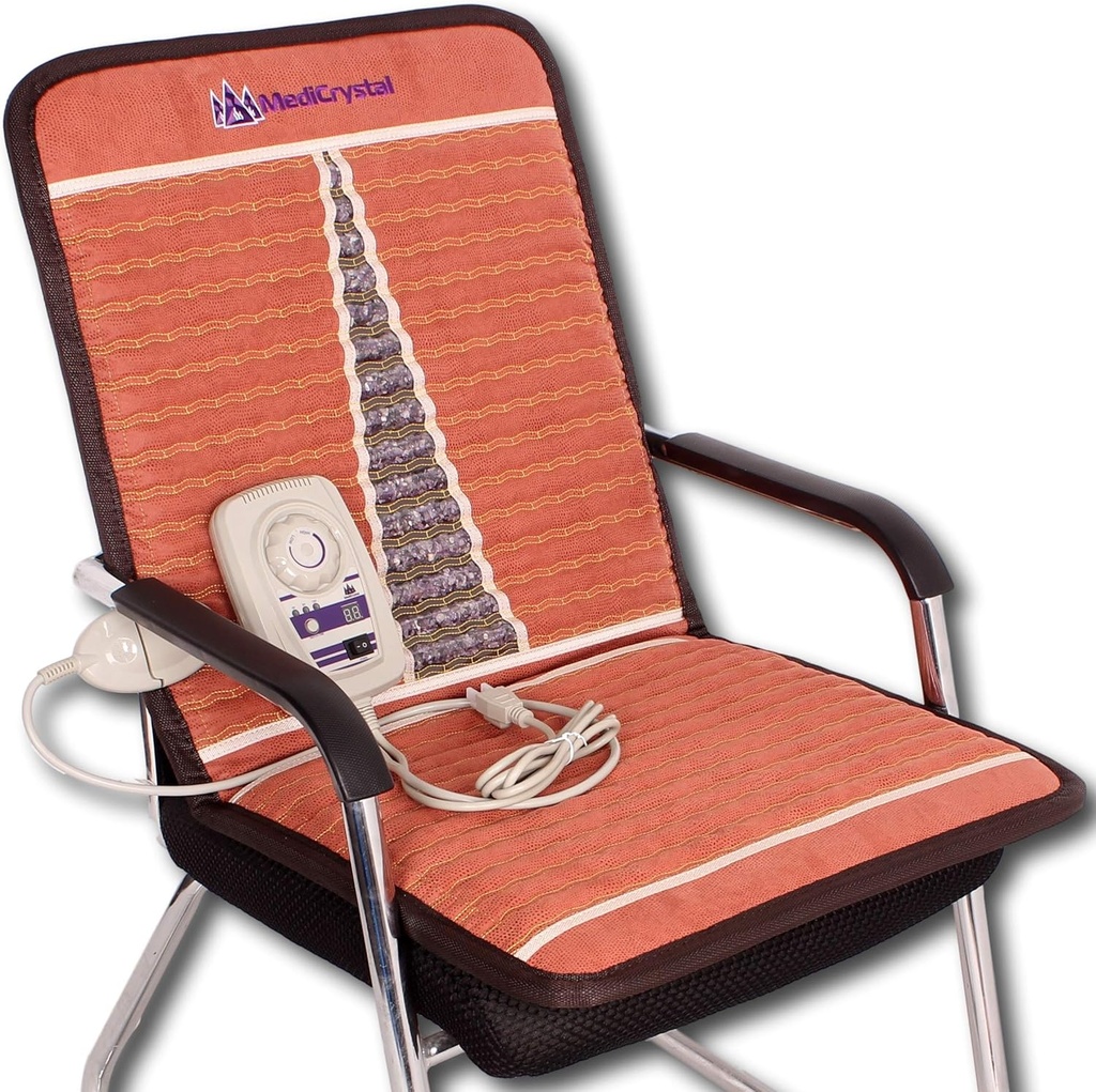 MediCrystal Sedia Far Infrared Mat - 40"L x 20"W - Natural Amethyst - FIR Riscaldamento 86-158°F (30-70°C) - Ione negativo - Originale produttore- Hot Stone Pad