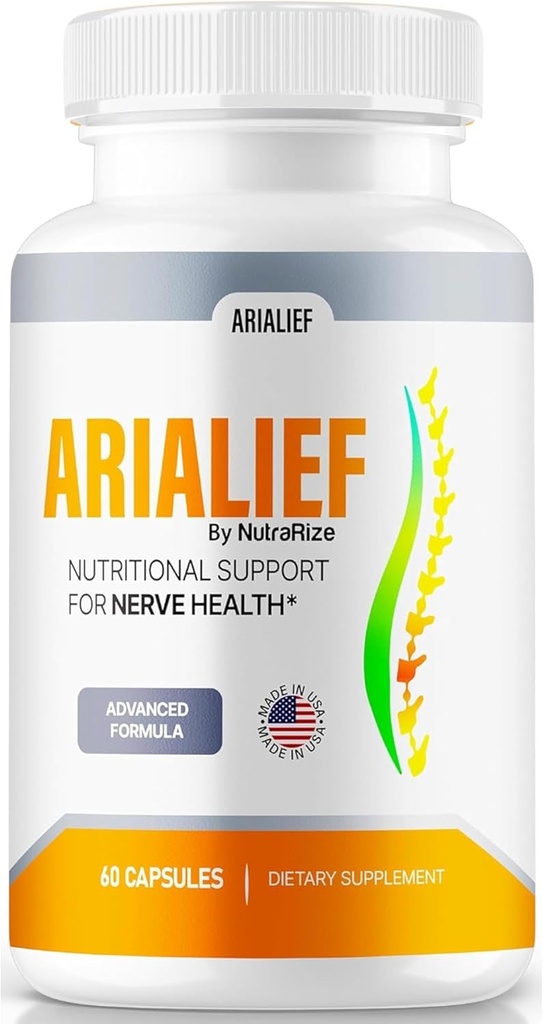 Aralief Capsules, Soutien nutritionnel officiel pour la santé de Nerve, Toutes les vitamines naturelles d'Aralief pour les nerfs sains, pilules d'Arialief Premium, Aria LIEF Pastillas Review (60 capsules)