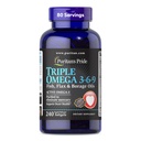 Puritan's Pride Premium Triple Active Omega 3-6-9 Fisch-, Flachs- und Borretschöle, Nahrungsergänzungsmittel für Herz-, Gelenk- und Zellgesundheitsunterstützung, 240 Schnellfreisetzung Softgels