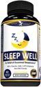 Potent Garden Dormez bien Aide au sommeil Contient Melatonine Valerian Root L-Theanine GABA & More, Aide au sommeil naturel non-Habit formant des aides au sommeil pour les adultes avec 60 Caps Veggie