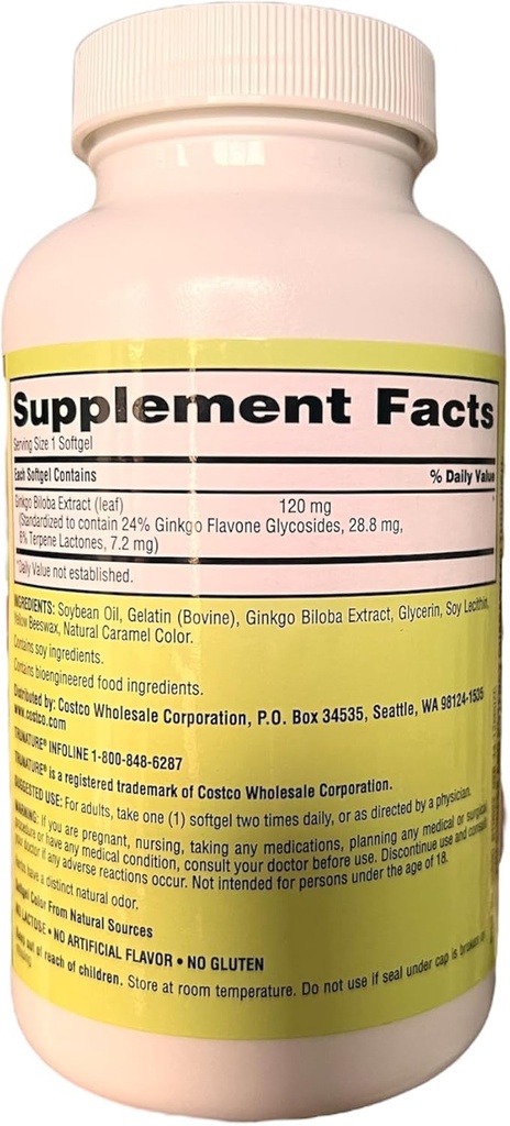 Gingko Biloba TRU Nature 120mg 340 softgel 1 Pack