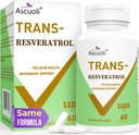 Ultra Purity Trans-Resveratrol 1100mg, 3-in-1 Advanced Formula Organic Resveratrol Supplement, Max Antioxidant, Anti-Aging, Hautgesundheit, Lmmune & Energy, 1 Pack