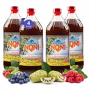 TAHITI TRADER (4-PK) Jus original de haute puissance noni - Jus de fruits noni pur avec myrtilles et framboises - Superaliments antioxydants organiques soutenant l'énergie et la santé du corps - (32oz, 4 Pack)