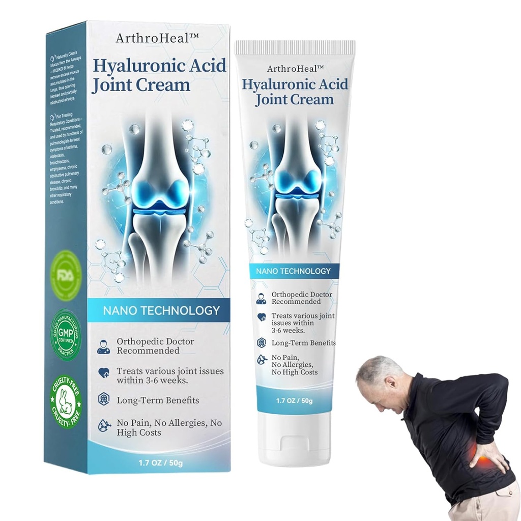 ArthroHeal Hyaluronsäure Joint R-epair Cream,ArthroHeal Joint Cream, Qually lindern Gelenkbeschwerden, schnell lindern Gelenkbeschwerden, geeignet für gemeinsame Aktivitäten im gesamten Körper (1)