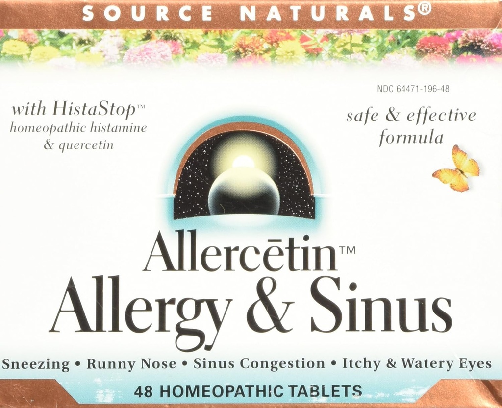 Source Naturals Allercetin Allergie & Sinus, Comprimés homéopathiques, 48 comprimés