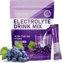 Elektrolyte Pulver-Packets - Zuckerfrei, Natürlich aromatisiert, 10 Elektrolyt & Vitamine Elektrolyt-Getränk-Mix - Trauben-Flaschen, Keto Friendly, Vegan, Non-GMO, 18 Packungen