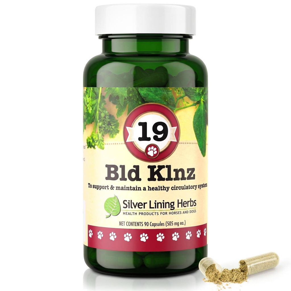 Silver Lining Herbs 19 BLD Klnz - Kräuterunterstützung für normale Canine Blutwerte - Hilft bei der Pflege der normalen Blutzelle und des Kreislaufsystems Gesundheit des Hundes - Natural Canine Health Support - 90 Kapseln