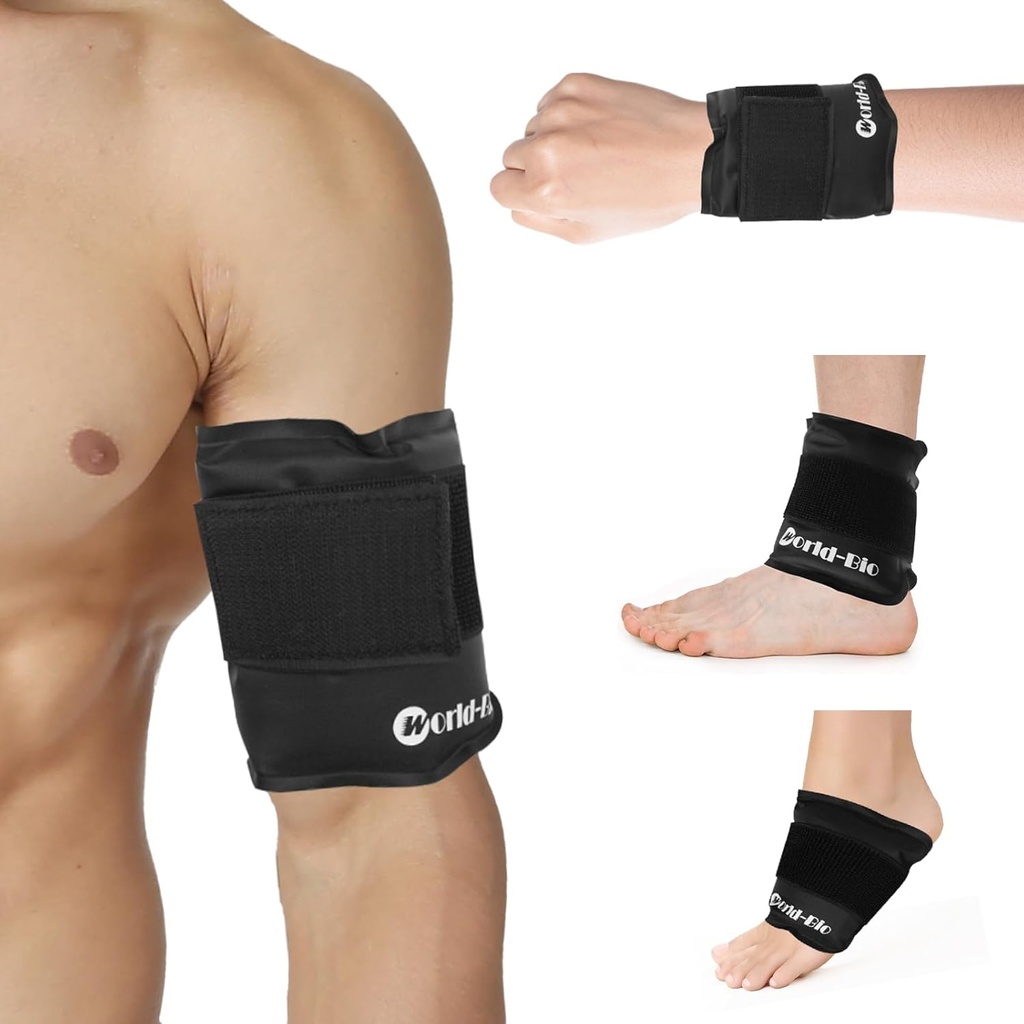 Gel Ice Pack Wrap con cinturino in velcro, Ice Pack per lesioni Terapia riutilizzabile, calda e fredda, Terapia a freddo di Elbow, Morbido flessibile per braccio, polso, mano, piede, caviglia