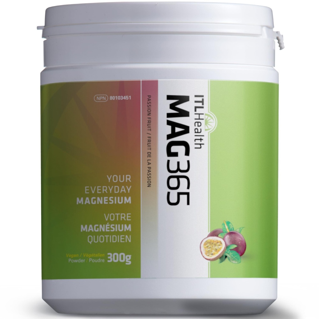 MAG365 Pure Ionic Magnesium Citrate Powder - Natural & Bioavailable Water-Soluble Supplement with Citric Acid - Supports Energy, Muscle, Bone & Heart Function | Passion Fruit 300g 75-Servings