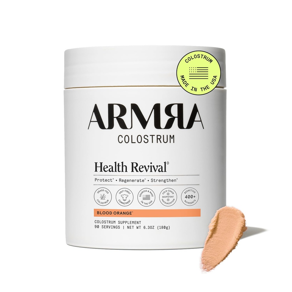 ARMRA ColostrumTM Polvere | Sangue Arancione | Salute e Bloating | Skin & Hair | Immunity | Keto, Gluten & Fat-Free | 90 Serve