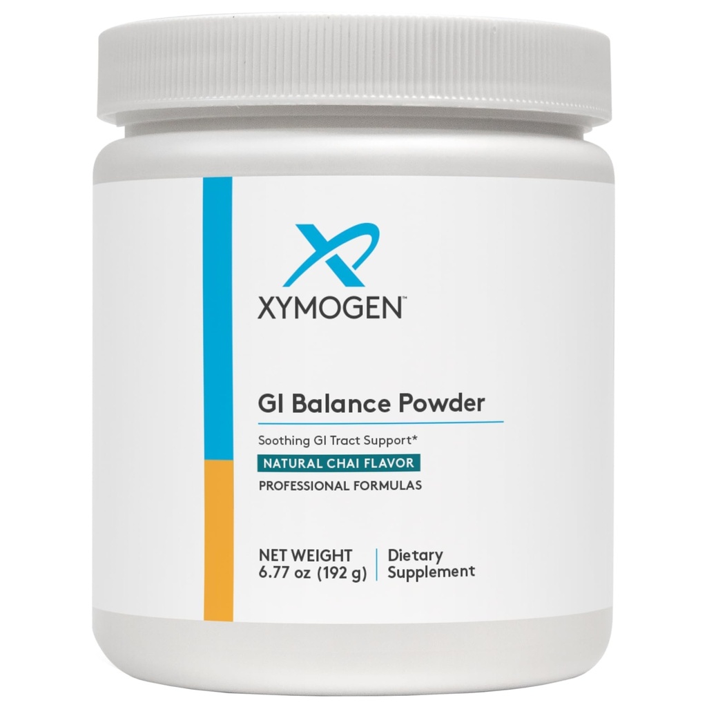 XYMOGEN GI Balance Powder - Beruhigende GI Tract Unterstützung mit Marshmallow Root, Licorice, Quercetin, Zink L-Carnosin, Aloe, Magen Mucin - Unterstützt Gut Health + Gesunde Bowel Funktion - Chai (6.77 oz)