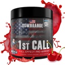 DownRange 1st Call Pre Workout Powder, Preworkout pour les hommes et les femmes, Amino Acid Beta Alanine, caféine et plus pour la pompe, l'énergie et le soutien focal, 30 portions (Cherry Punch)