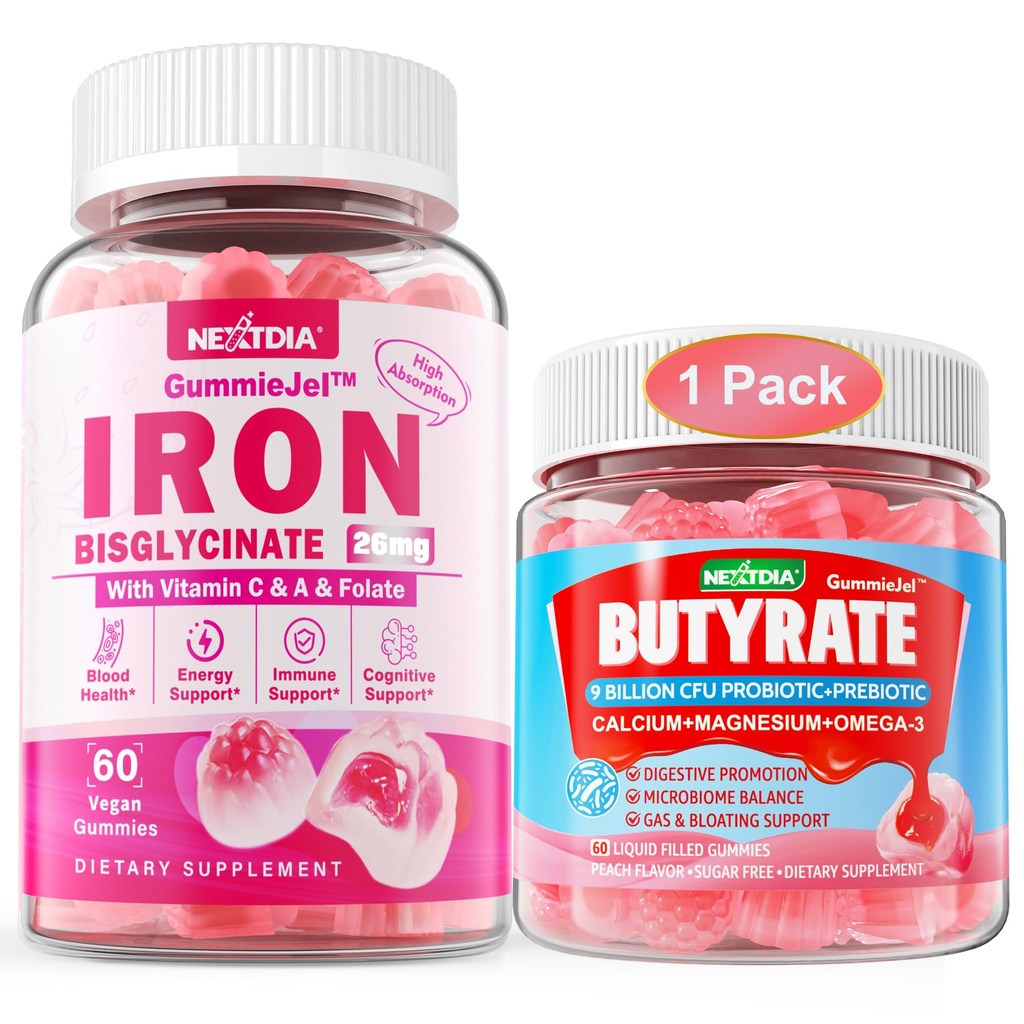 Butyrate Gummis + Eisen Bisglycinat 26mg gefüllte Gummis