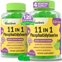 (2 Pacchetti) Phosphatidylserine 600mg Gummies, Brain Supplement per memoria, messa a fuoco e concentrazione - Phosphatidylserine Memory Supplement con Alpha GPC, B6 & B12 per cervello e cognitivo, 120 Gummies