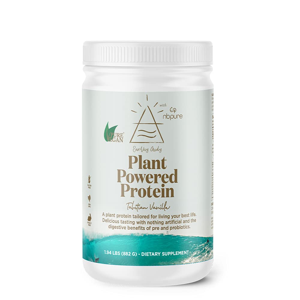 nbpure Earthy Andy Plant Powered Protein, Glutenfrei, Non-GMO, Cruelty Free Pea Protein Powder, Vanilla, 30 Servierungen