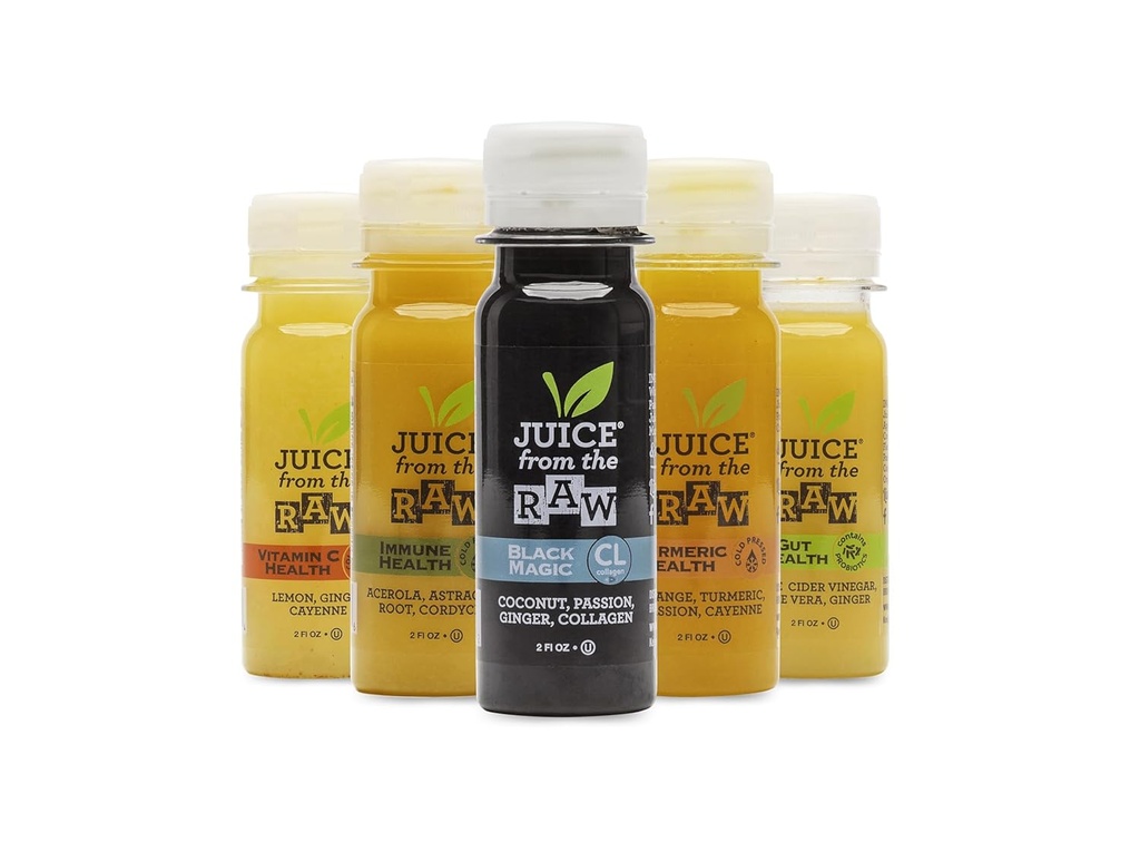 Plan d'amélioration de 8 jours par jus de la RAW® - Shots for Your Immune System/Lose Weight Quickly/Be Healthy/Détoxify Your Body / 100% cru Jus pressés à froid (40 Total 2 oz. Shots)
